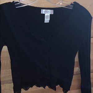 WHITE FAWN black ribbed long sleeve